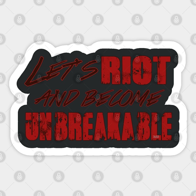 Let's (Red) RIOT Sticker by LetsGetGEEKY